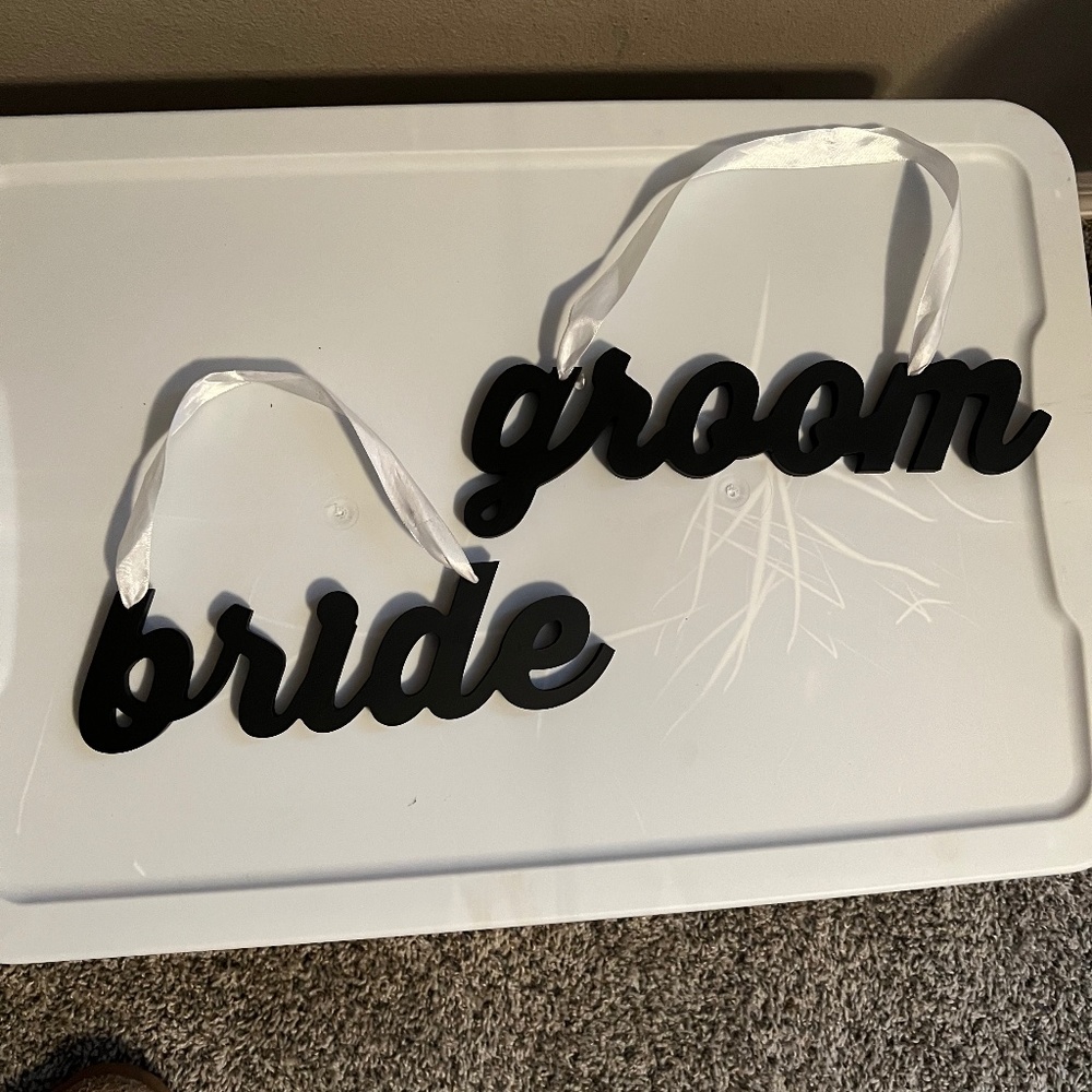 Bride & Groom Wooden Signs